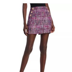 Aqua tweed mini skirt